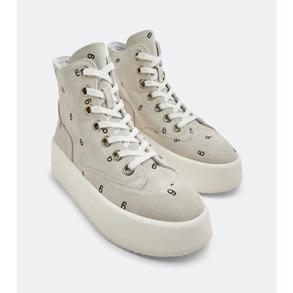 MM6 Maison Margiela 6 Platform Suede Sneakers 40 10 Womens Gray - Picture 16 of 16
